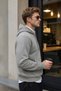 Men's Winter 3-Strand Fleece Hooded Oversize Sweatshirt with Cut-Out Pockets - Light Smoked - 5
