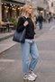 Women's Winter 3-Strand Fleece Inside Crew Neck Sweatshirt with Soft Texture and Comfortable Cut - Black - 7