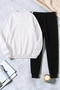 Unisex Heart Ribbon Printed Crew Neck Sweatshirt - 2-Piece Tracksuit Set - 2