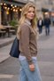 Women's Winter 3-Strand Fleece Inside Crew Neck Sweatshirt with Soft Texture and Comfortable Cut - Brown - 6
