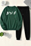 Unisex Bloom Daisies Crew Neck Sweatshirt - 2-Piece Tracksuit Set