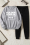 Unisex Golden Hour Printed Crew Neck Sweatshirt - 2-Piece Tracksuit Set