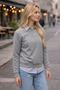 Women's Winter 3-Strand Fleece Inside Crew Neck Sweatshirt with Soft Texture and Comfortable Cut - Light Smoked - 5