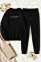Unisex Energetic Printed Crew Neck Sweatshirt - 2-Piece Tracksuit Set