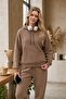 Women's 3-Thread Cut-Pocket Hooded Cotton Puff Soft Tracksuit Set - Original Quality - 7