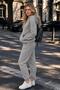 Women's 3-Thread Kangaroo Pocket Hooded Cotton Puff Soft Tracksuit Set - Original Quality - 8