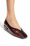 Helene Burgundy Print Women's Ballerina Shoes - 3