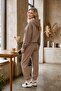 Women's 3-Thread Cut-Pocket Hooded Cotton Puff Soft Tracksuit Set - Original Quality - 3