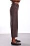 Brown Front-Stitched Tencel Trousers 00206 - 5