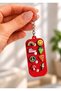 Black and Red Special Design Keychain Set of 2 Perforated Model Bag Ornament Gift Accessory - 2
