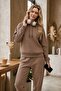 Women's 3-Thread Cut-Pocket Hooded Cotton Puff Soft Tracksuit Set - Original Quality - 2