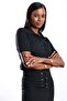 Black Buttoned Polo Collar Short Sleeve Knitwear 2612 - 3