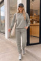 Women's 3-Thread Zero-Neck Thermal Cotton Puff Soft Tracksuit Set - Original Style