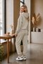 Women's 3-Thread Cut-Pocket Hooded Cotton Puff Soft Tracksuit Set - Original Quality - 4