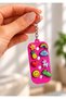 Red and Pink Special Design Keychain Set of 2 Perforated Model Bag Ornament Gift Accessory - 4