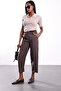 Brown Front-Stitched Tencel Trousers 00206 - 2