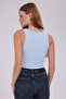 Women's Terry Fabric U-Neck Strappy Basic T-Shirt - 7