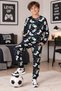 Boys' Game Console Patterned Long Sleeve Pajama Set – Gamepad Printed Top and Bottom Set 7-10 Years - 5