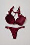 Violet Balence Patterned Burgundy Bra Set - 3