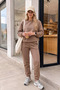 Women's 3-Thread Zero-Neck Thermal Cotton Puff Soft Tracksuit Set - Original Style - 5