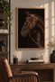 Natural Wood Framed Noble Horse Wall Decor Decorative Painting Set for Living Room Living Bedroom Office Entrance Kitchen