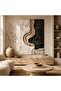 Textured Look Beige Canvas Print Wall Art, Neutral Minimalist Artwork, Modern Abstract Canvas for Living Room 60x120 Gallery Wrapped - 6