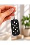 Black and White Special Design Keychain Set of 2 Perforated Model Bag Ornament Gift Accessory - 3