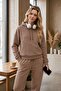 Women's 3-Thread Cut-Pocket Hooded Cotton Puff Soft Tracksuit Set - Original Quality - 8