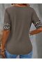 Women's short sleeve v-neck leopard print viscose blouse - 3