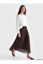 Esvab • Modern & Distinctive Leopard Embroidered Pleated Skirt with Waist Cord