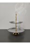 Luxurious 2-Tier Stainless Steel Cookie Stand with Stand Legs, Decorative Presentation Tray, Multi-Tier Serving Tray, Cookie Holder, Candy Tray - 8