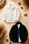 Men's 5-Piece Winter Combination Set 2 Plush Jackets 3 Crew Neck Ribbed Knit Sweaters Thick Textured - 3