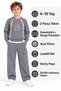 42909-26 Boys' Wild Thing Printed 2-Piece Set – Zipper Detail Sweatshirt and Wide-Leg Pants with Cargo Pockets 4-10 Years - 2