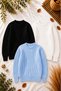 Men's 5-Piece Winter Combination Set 2 Plush Jackets 3 Crew Neck Ribbed Knit Sweaters Thick Textured - 3