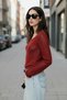 Women's Wide-Shouldered Openwork Sweater Balore - 4