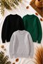 Men's 5-Piece Winter Combination Set 2 Plush Jackets 3 Crew Neck Ribbed Knit Sweaters Thick Textured - 3