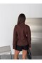 Suede Lined Zippered Jacket with Button Detail - 7