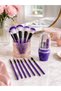 Makeup and Nail Care Set 12-Piece Purple Makeup Brushes Manicure Pedicure Set Daily Personal Care Package - 3