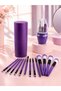 Makeup and Nail Care Set 12-Piece Purple Makeup Brushes Manicure Pedicure Set Daily Personal Care Package - 2