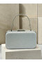 Silver Gray Lame Zigzag Laser Patterned Chain Strap Women's Evening Dress Bag Wedding Engagement Graduation - 5