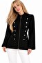 Women's Tailored Collar Button Detailed Zippered Cardigan Jacket