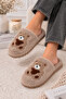 Cute Teddy Bear Figured Plush Home Slippers Soft Sole Winter Home Slippers Dowry Slippers Gift Stc1350 - 2