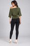 Asymmetric Collar Gathered Short Sleeve Blouse - 5