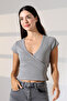 Women's Double-Breasted Collar Short Jacket Stretchy Fabric Casual - 4