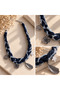 Women's Denim Fabric Choker Necklace Silver Color Charm Detailed Design Necklace Leaf Star Flower Figured Neck Necklace - 3