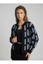 Women's Geometric Patterned Premium Knitwear Cardigan - 2