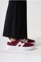Women's Burgundy Lace-Up Thick High Sole Casual Sneaker Sports Shoes Terra - 5