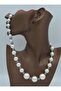 Glass Pearl Filtered Necklace - White - - 3