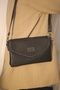 Women's Chain Detailed Portfolio Bag – Stylish Flap Shoulder and Crossbody Clutch Bag - 2