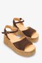 Women's Genuine Leather Strappy Wedge Sandals Harper Brown Suede - 2